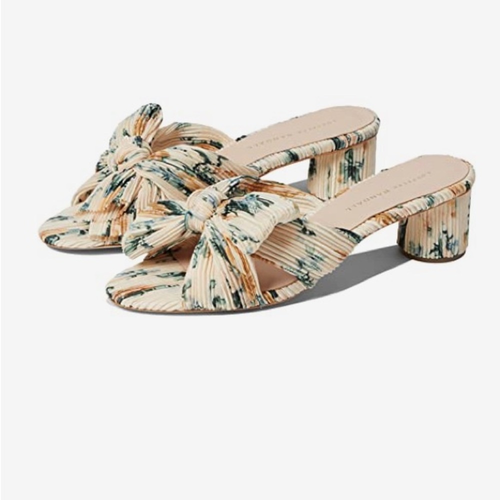 Loeffler Randall Emilia Pleated Knot Mules Women's Size 7.5